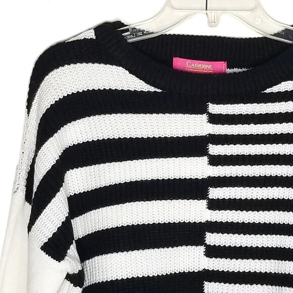 Catherine Malandrino Striped Knit Sweater Size Petite Medium New With Tag - Picture 8 of 10
